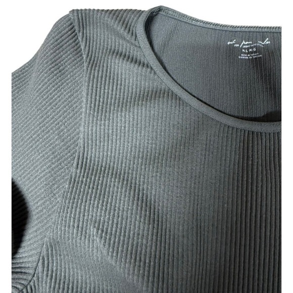 Out From Under Urban Outfitters Olive Green Baby Doll Top Athletic Cropped M/L - Picture 2 of 4